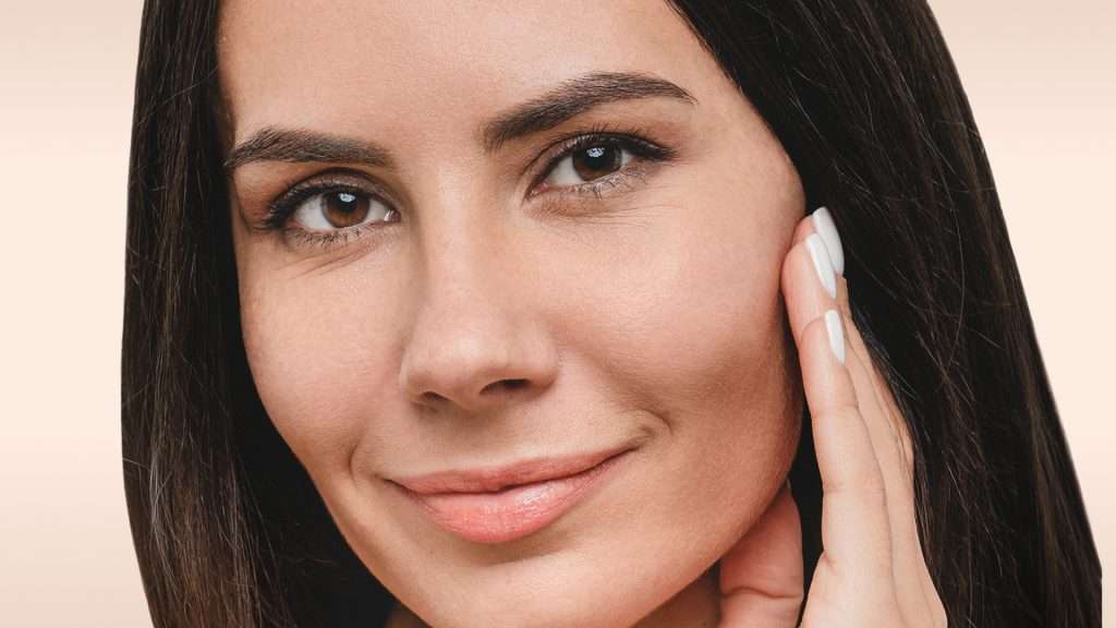 a close-up of a woman's face