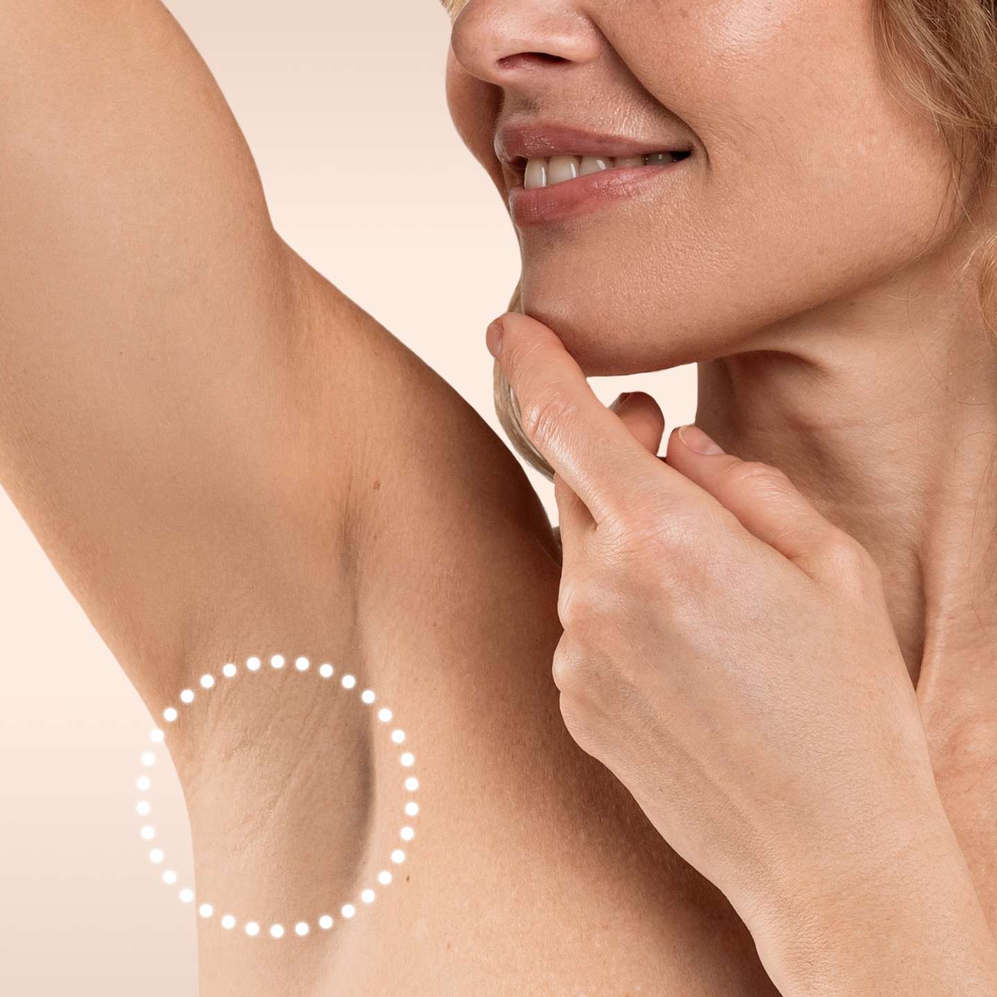 a close-up of a woman's armpit
